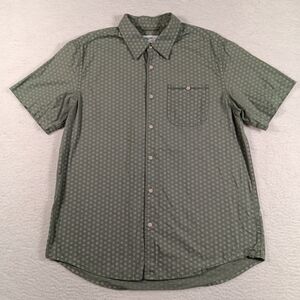 Wellen Shirt Mens Large Green Sunburst Short Sleeve Geometric Huckberry